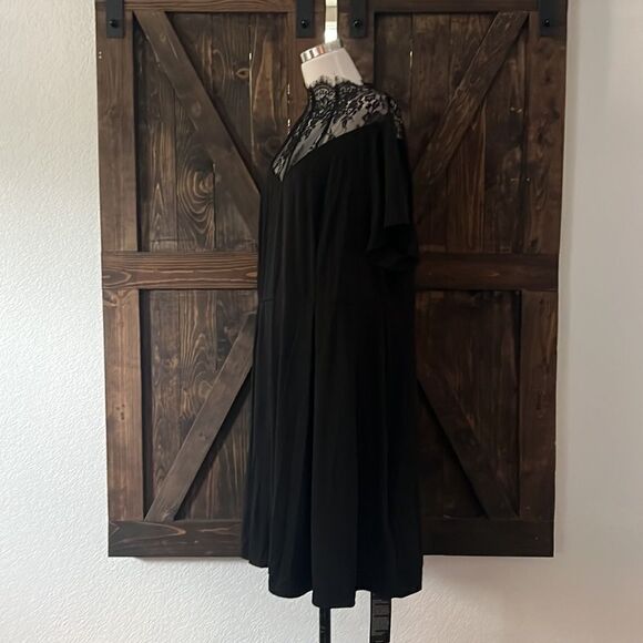 NWT Scarlet Darkness  Gothic Flutter Sleeve Lace Neck A-Line Dress Sz-24W - Picture 7 of 15